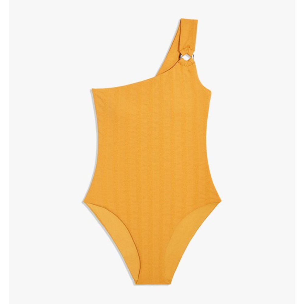NWT Onia Jenna Texture Stripe One Piece Topaz S